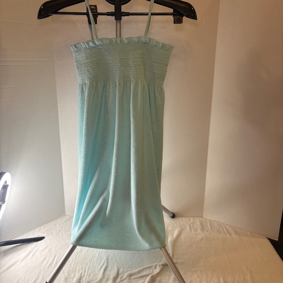 Joe Boxer Terry Cloth Dress Swim Beach Cover Up Size 14/16 Y2K VTG Blue/Green - Picture 1 of 4